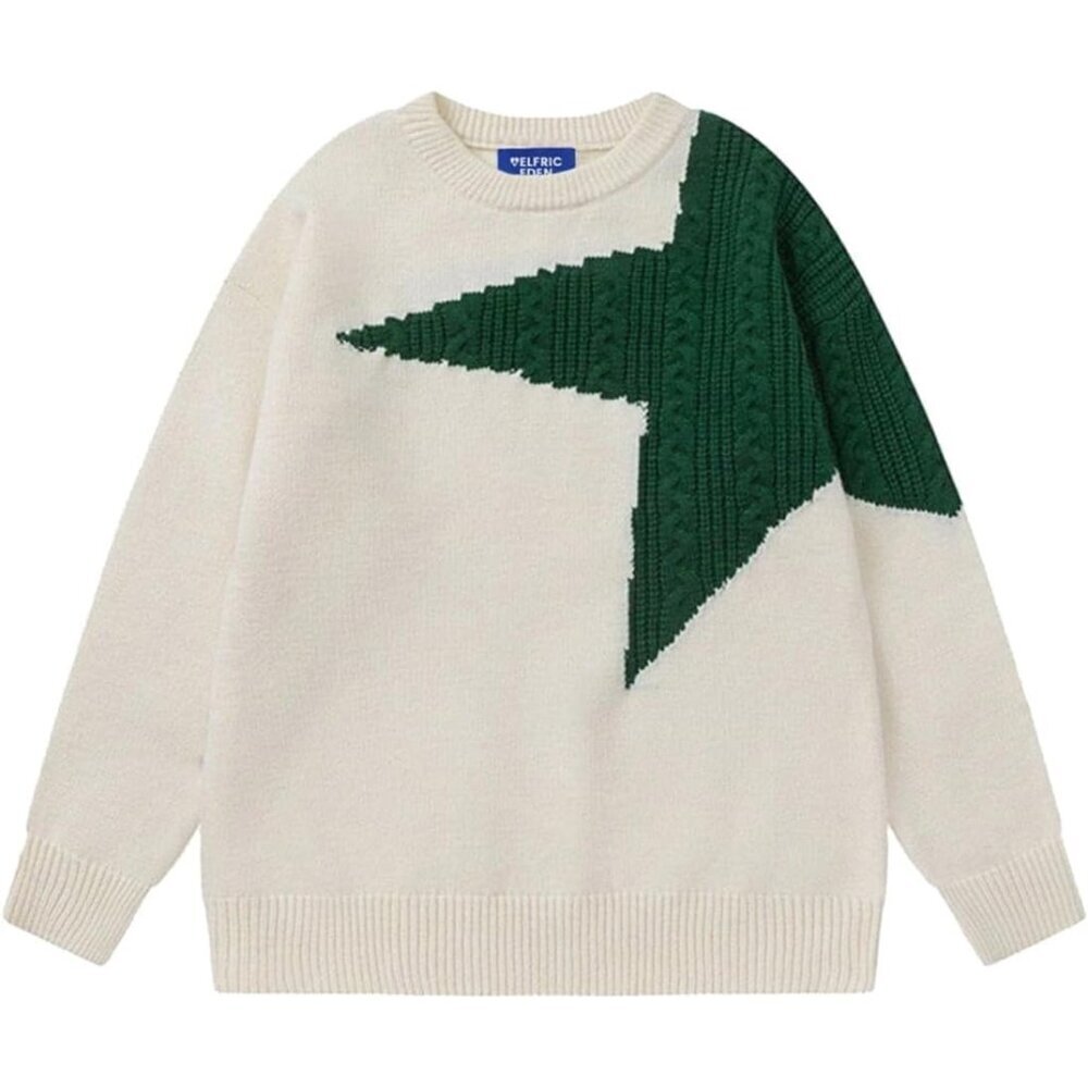 Women's Oversized Knit Pullover Sweater Long Sleeve Crewneck Cozy Warm